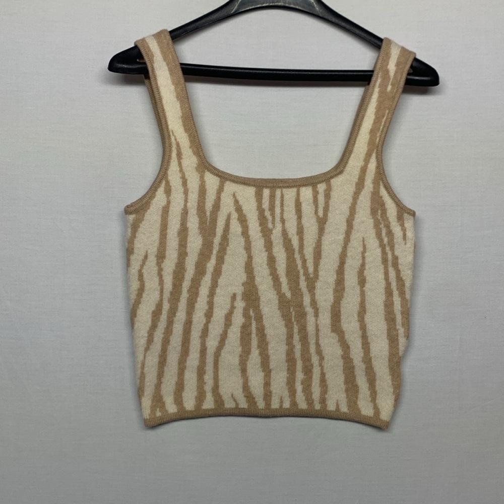 Lucy Paris Tan Zebra Tank Top Size Medium - Picture 3 of 8